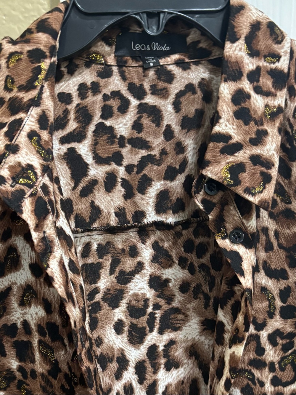 Lea & Viola Leopard Print Maxi Trench Coat - Brown & Black sz S - Picture 7 of 8